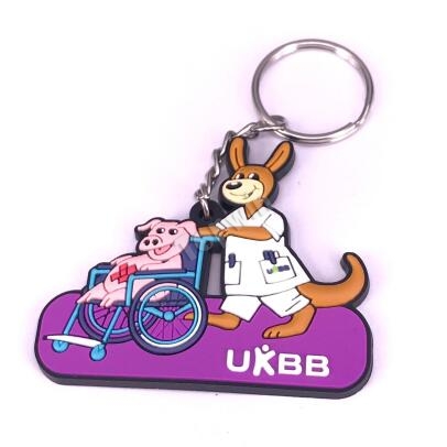 Custom Made Rubber 2D Keychains for Children's Hospital